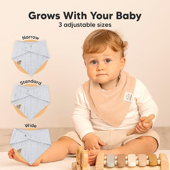 KeaBabies 8-Pack Muslin Baby Bibs - Image 4