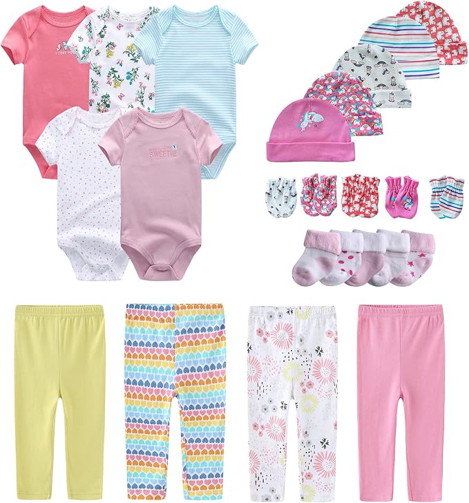 Newborn Layette Gift Set Bodysuits Pants by MAMIMAKA