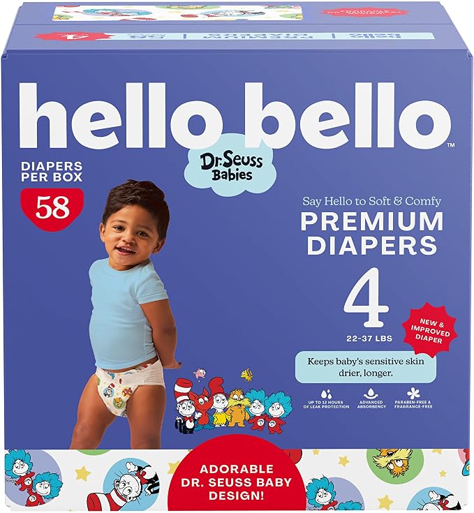 Hello Bello Dr. Seuss Babies Premium Diapers, Size 4 by HelloBello