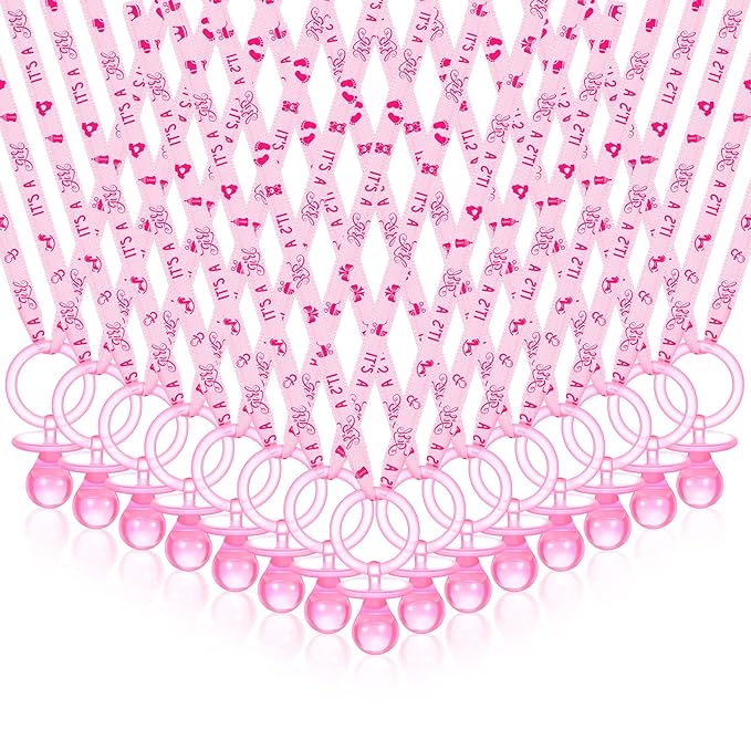 Chengu 100 Pcs Baby Shower Pacifiers Necklace, Acrylic Pacifiers Necklace Party by CHENGU