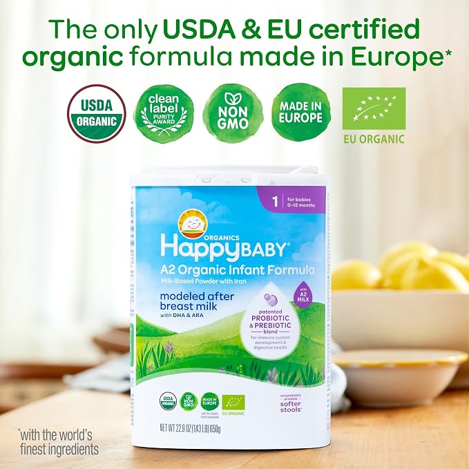 Happy Baby Organics Stage 1 A2 Infant Formula, 0 12 Months, Milk Based Organic - Image 4