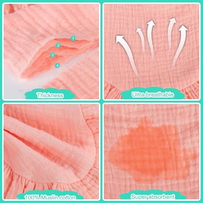 Accmor Muslin Baby Drool Bibs 6 Pack Baby Bandana Drool Bibs Soft Cotton Baby - Image 2