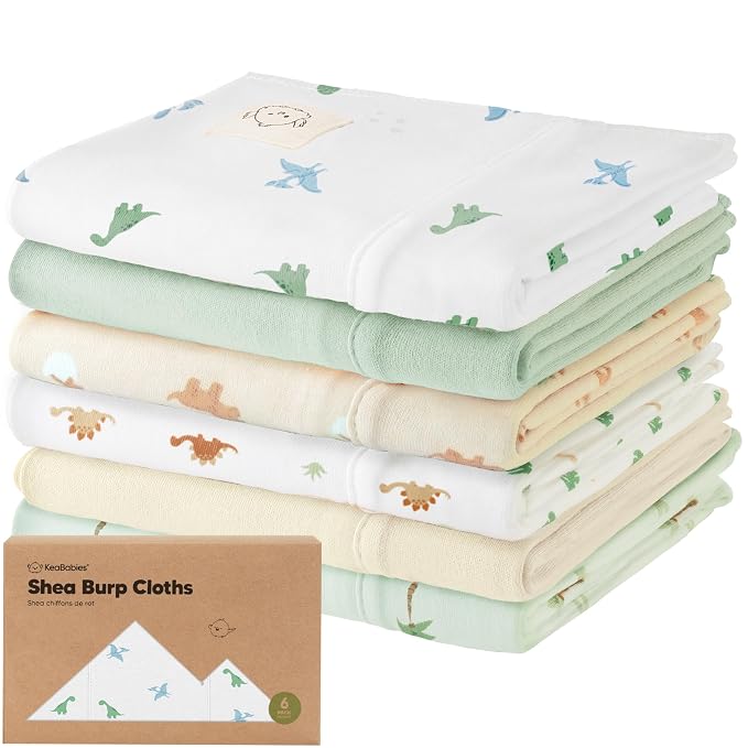 Organic Burp Cloths Baby Boy, Girl by KeaBabies