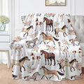 Horse Rose Blanket for Adults, Flowers Throw Blanket for Girls Boys Lightweight by AUSMART