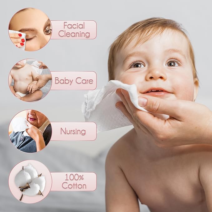100% Cotton Disposable Face Towel 50 Count 10x12 Inch | Biodegradable Thick - Image 3