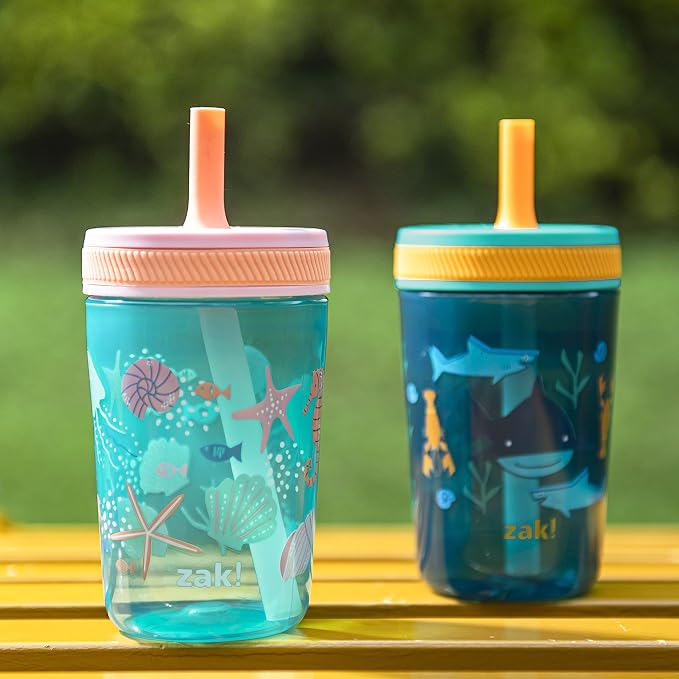 Zak Designs Kelso 15 oz Tumbler Set, Leak-Proof Screw-On Lid - Image 9