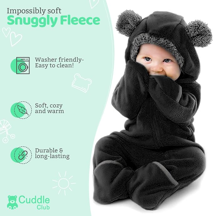Cuddle Club Fleece Baby Bunting Bodysuit - Image 2