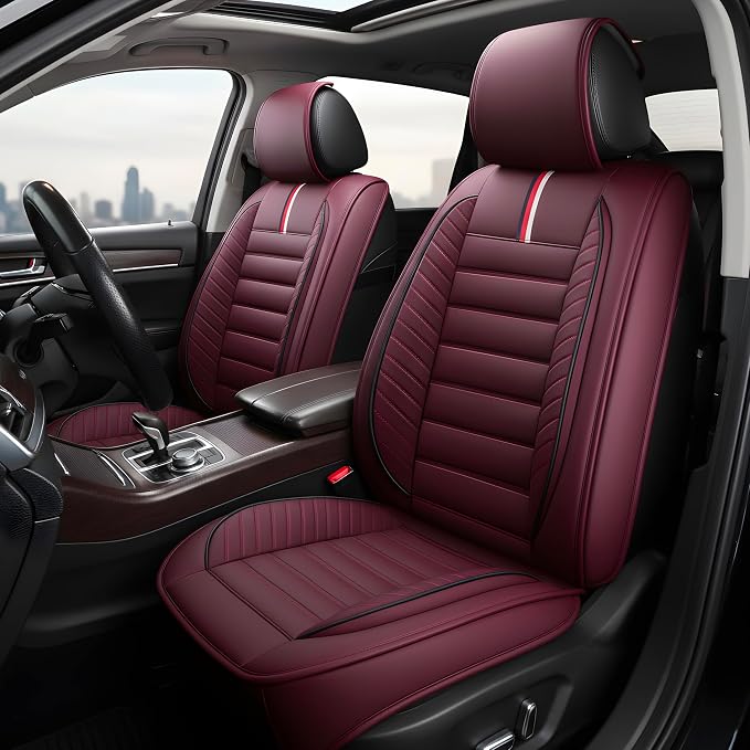 OASIS AUTO Car Seat Covers Premium Waterproof Faux Leather Cushion Universal - Image 5