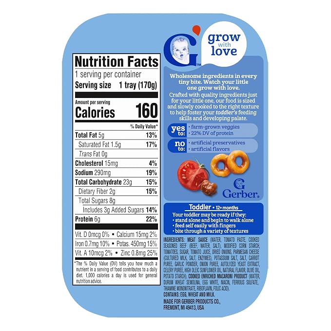 Gerber Toddler Food, Spaghetti Rings in Meat Sauce, Mealtime - Image 10