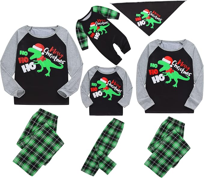 Awoscut Christmas Family Matching Pajamas Christmas Pjs Holiday Nightwear - Image 6