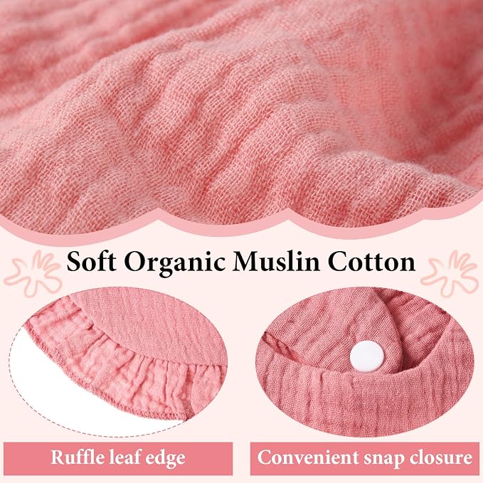 Kenning 18 Pcs Muslin Drool Baby Bibs Baby Girl Ruffle Bibs Absorbent Cotton - Image 4