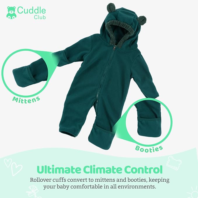 Cuddle Club Fleece Baby Bunting Bodysuit - Image 3
