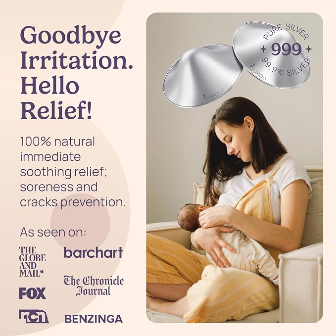 Silver Nipple Covers Breastfeeding: Pure 999 Silver Nipple Shield | Silver - Image 2