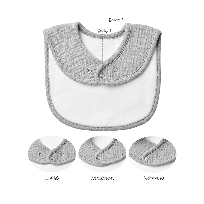 Konssy Muslin Baby Bibs 8 Pack Baby Bandana Drool Bibs Cotton - Image 2