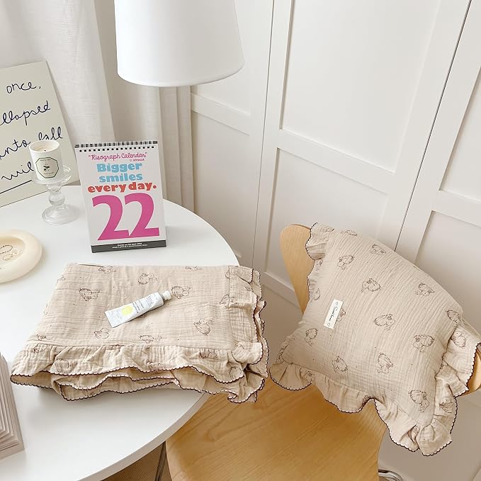 AOJIM Cute Rabbit Muslin Cotton Kids Toddler Pillowcase - Image 5