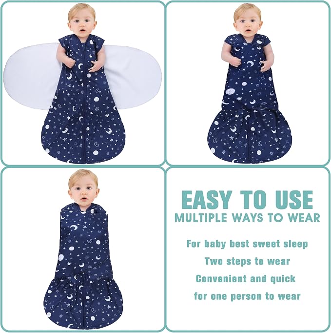 Newborn Sleep Sack Baby Swaddle, Swaddle me 0-3 Month, 3-Way Adjustable - Image 3