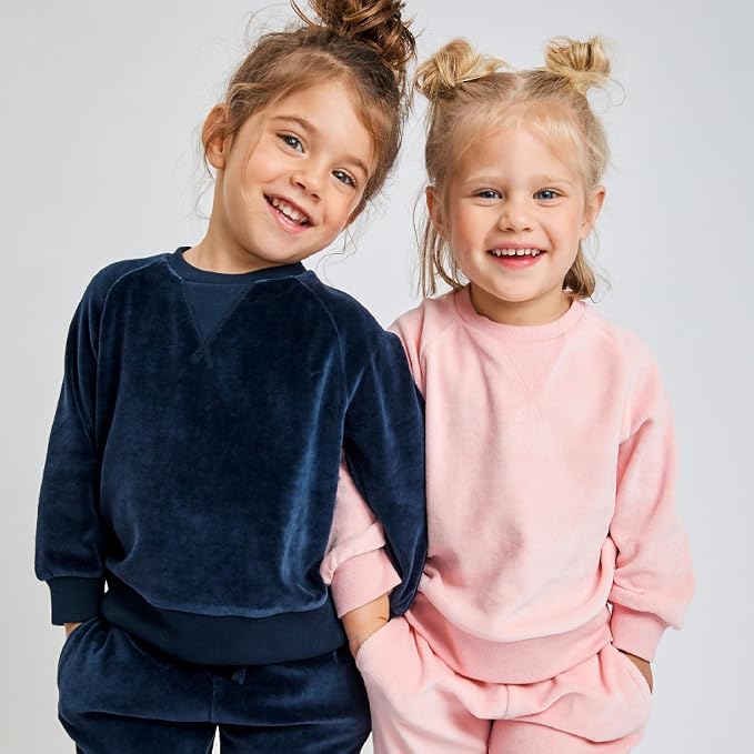 HonestBaby Baby 2-Piece Cozy Velour 100% Organic Cotton Sweatshirt and Jogger - Image 5