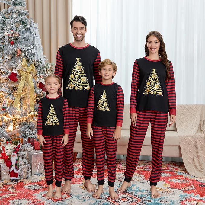 Awoscut Christmas Family Matching Pajamas Christmas Pjs Holiday Nightwear - Image 2