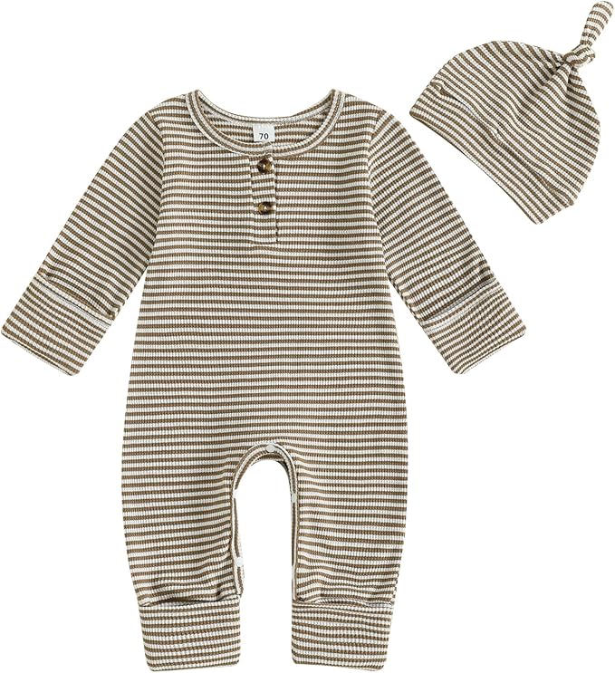 Kuriozud Newborn Infant Unisex Baby Boy Girl Clothes Button Romper Jumpsuit by Kuriozud