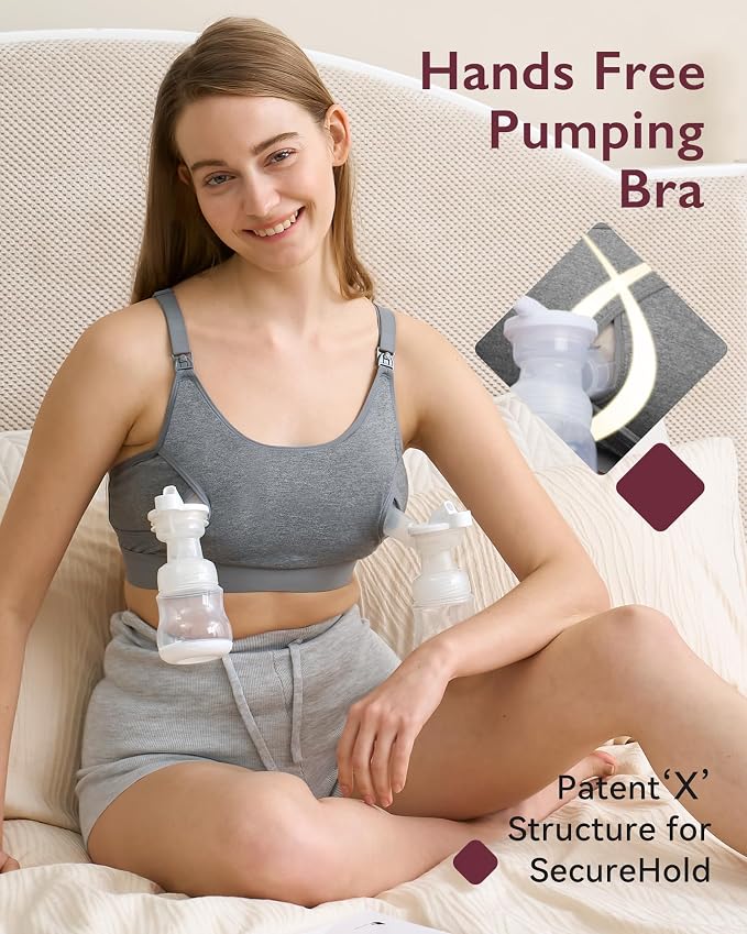 Momcozy Hands Free Pumping Bra, Adjustable Breast-Pumps Holding and Nursing Bra - Image 3