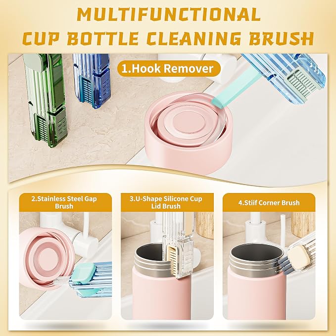 3Pcs 4 in 1 Cup Lid Gap Cleaning Brush Set, Kitchen Gadgets - Image 7
