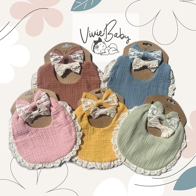 Baby Girl Gift Set, Muslin BoHo Bib - Image 6