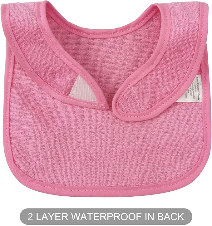 SPINFOX Waterproof Baby Bibs for Girls, Unisex Drool Bib Cotton Solid Knit - Image 2