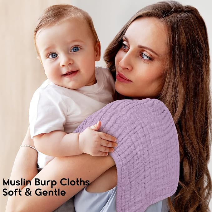 Muslin Burp Cloths for Baby 100% Cotton Burping Cloths for Boys Girls Large - Image 2