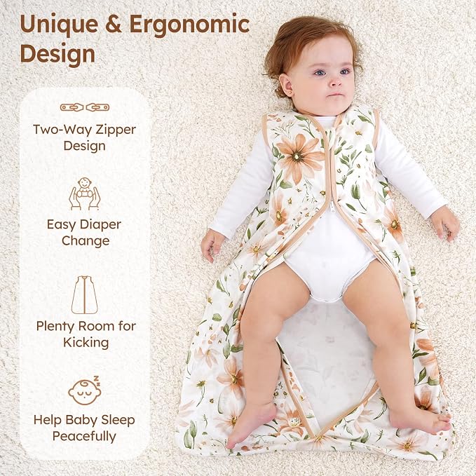 Baby Sleep Sack 0-6 Months 100% Cotton Lightweight 0.5 TOG Wearable Blanket - Image 4