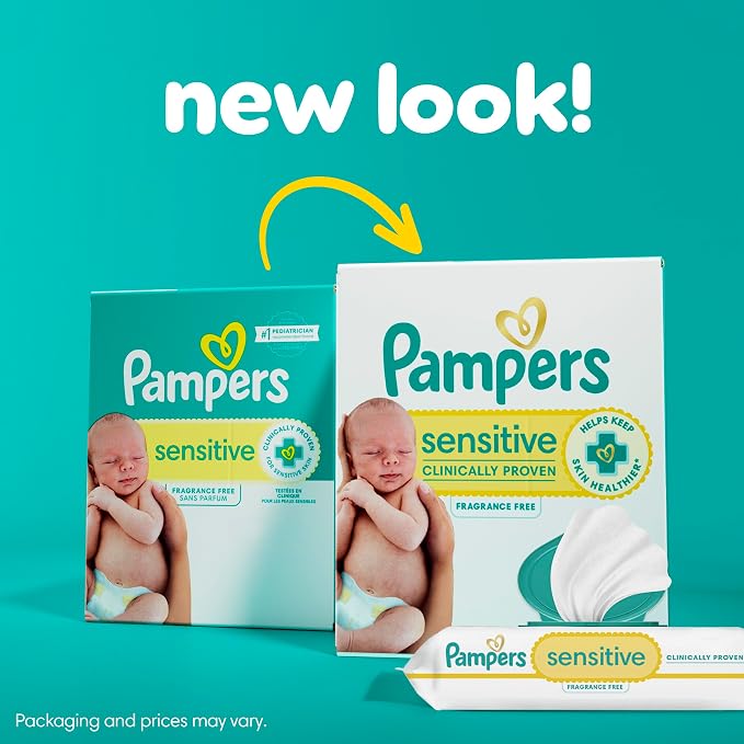 Pampers Baby Wipes Sensitive, Water Based Hypoallergenic and Unscented 504 Total - Image 10