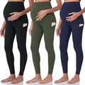 POSHDIVAH 3 Pack Women's Maternity Workout Leggings Over The Belly Pregnancy by Poshdivah