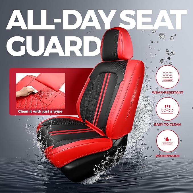 FREESOO Car Seat Covers Full Set, Leather Seat Covers - Image 3