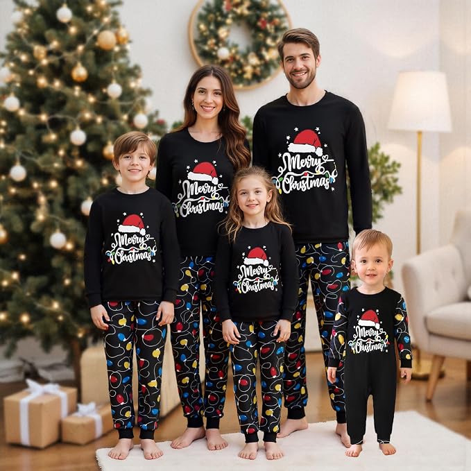 Awoscut Christmas Family Matching Pajamas Christmas Pjs Holiday Nightwear - Image 2