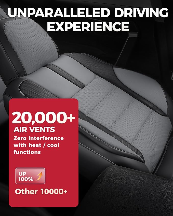 FREESOO Black Gray Car Seat Covers Full Set - Image 6