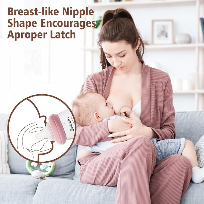 Glass Baby Bottles with Natural Response Nipple Size M - Image 3