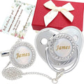 Personalized Pacifier Set with Name, BPA Free, Bling Gold Silver Pink Rose Gold by Ausbay