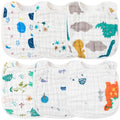 Zainpe 6Pcs Snap Muslin Cotton Baby Bibs Dinosaur Star Bear Pattern Bib by Zainpe