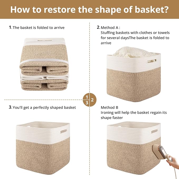 OIAHOMY 13 Kallax Inch Cube Storage Bins, Kallax Insert Storage Baskets - Image 7