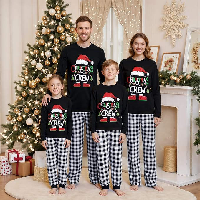 Awoscut Christmas Family Matching Pajamas Christmas Pjs Holiday Nightwear - Image 4