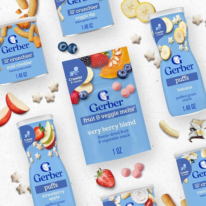 Gerber Stage 3 Baby Food Snacks, Very Berry Fruit and Veggie Melts, Baby Led - Image 9