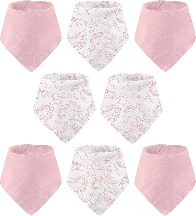 Muslin Baby bibs for drooling and teething, 100% cotton, Bibs for baby girl - Image 9