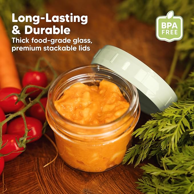 KeaBabies 12pk 4oz Glass Baby Food Containers - Image 4
