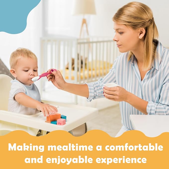 Baby Spoons Self Feeding 6 Months, Easy-Grip Handle, and Soft Texture, Gentle - Image 2