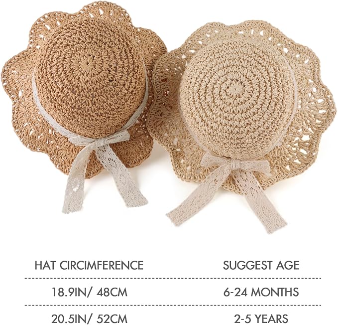 Baby Girl Straw Hat Outdoor Baby Sun Protection Hats Summer Bowknot Beach Cap - Image 6