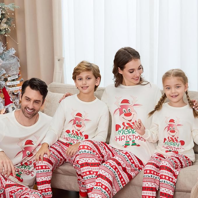 Awoscut Christmas Family Matching Pajamas Christmas Pjs Holiday Nightwear - Image 2