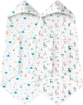Yoofoss Hooded Baby Towels for Newborn 2 Pack 100% Muslin Organic Cotton Baby by YOOFOSS