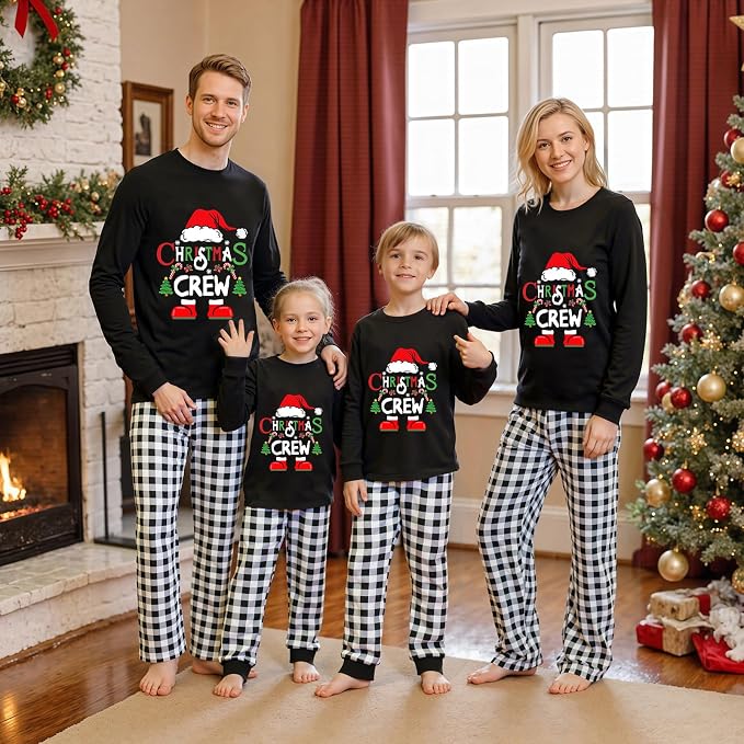 Awoscut Christmas Family Matching Pajamas Christmas Pjs Holiday Nightwear - Image 2