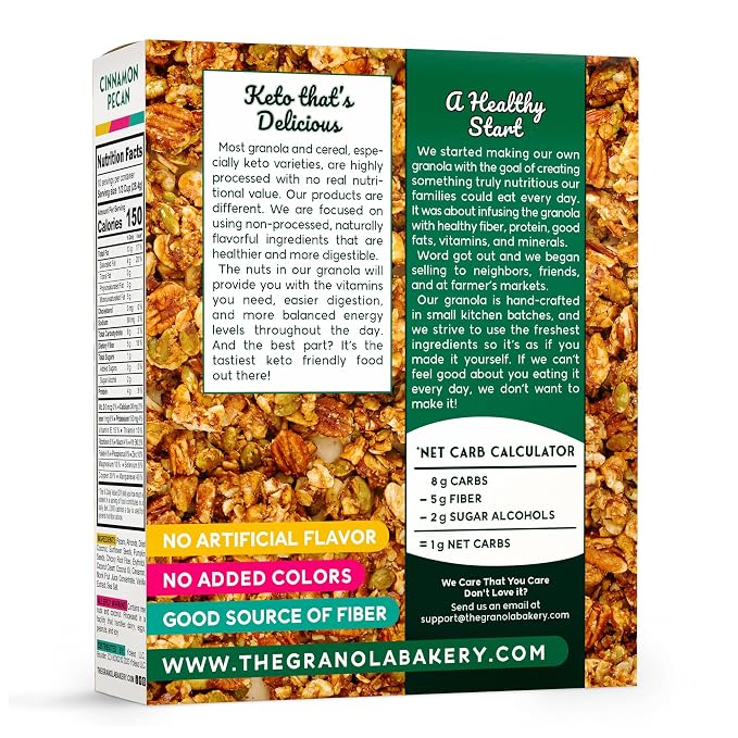 TGB Cinnamon Keto Granola | 1g Net Carb Cereal | Gluten Free Low Carb Nut Snack - Image 4