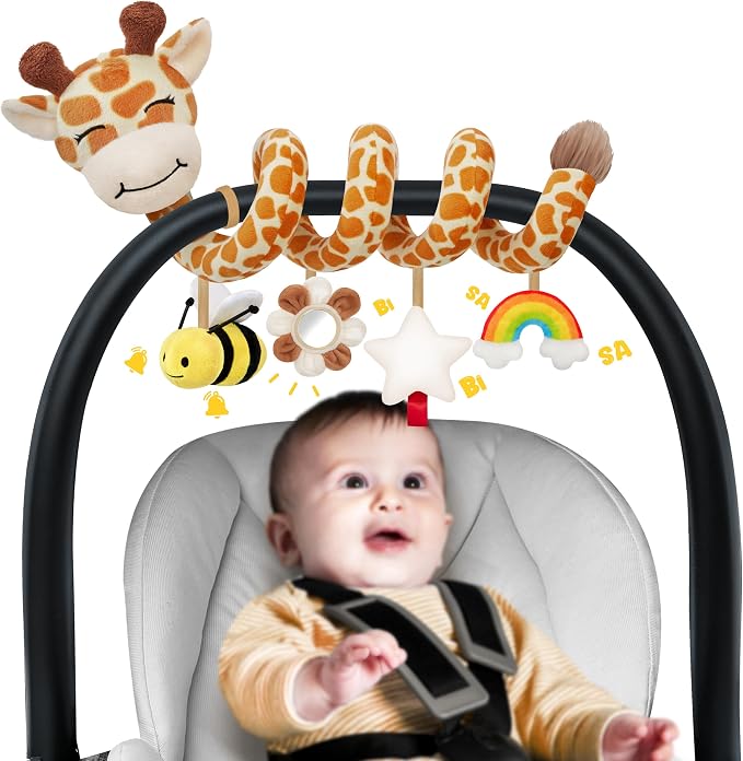 Stuffed Spiral Car Seat Baby Toys 0-6 Months, Infant Carseat Sensory Toys - Image 9