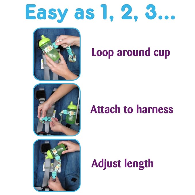 PBnJ Baby SippyPal Sippy Cup Holder Strap Leash Tether 123 2-Pack - Image 6